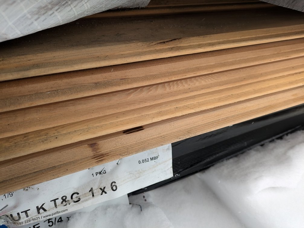 Hemlock 1"x6" Tongue and Groove V 4 Edges, Kiln Dried, Grade: Outs,  131 Sq. Ft., 8' Lengths