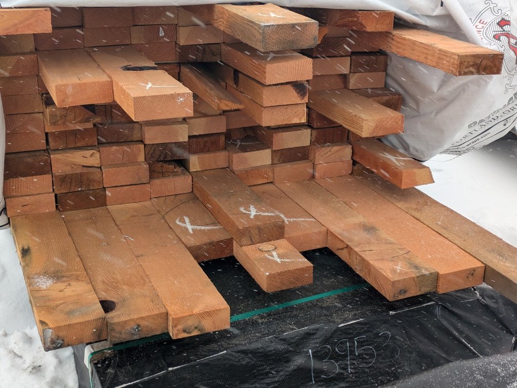 Douglas Fir 1 7/8" x 4 7/8", Kiln Dried, Grade: Outs, 355 Linear Feet, 3', 4' and 5' Lengths