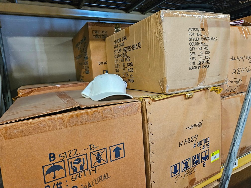 18 Cases Assorted Hats, 144 Per Case, Colors include Natural, Red/White, Red, Royal/Natural, More