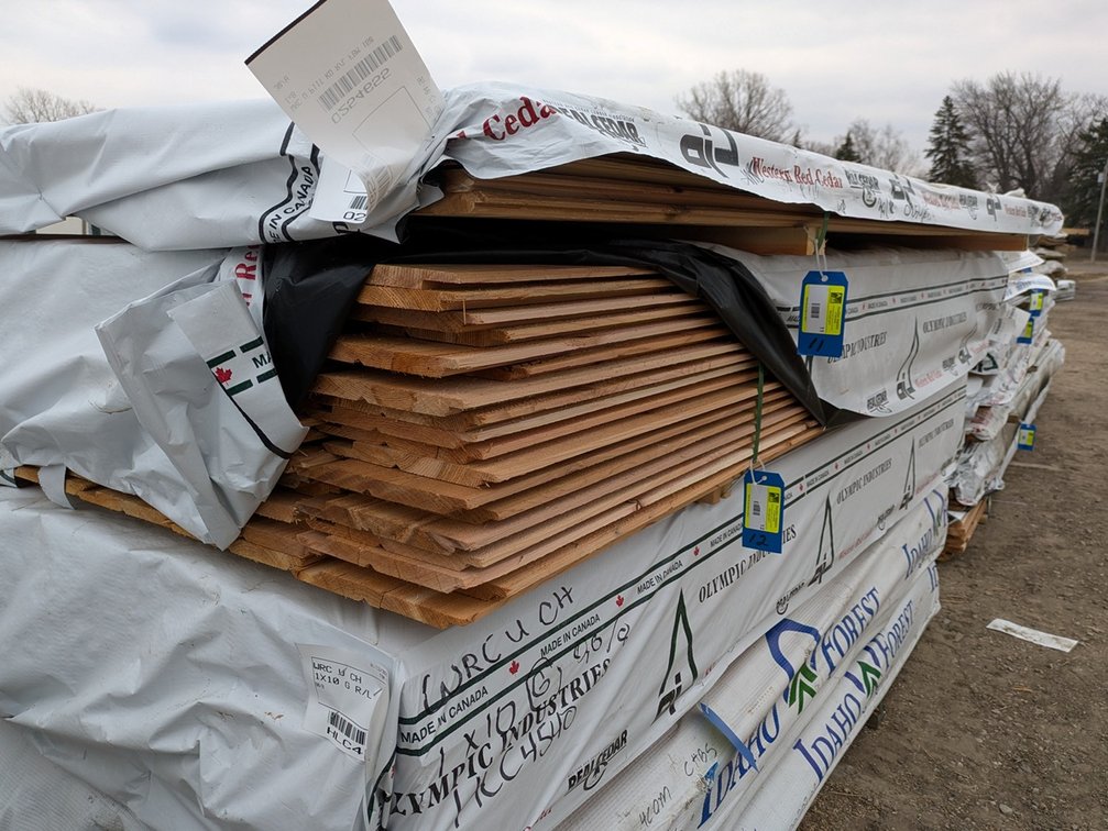 Western Red Cedar 1"x10" Utility Channel Grn, 720 Linear Feet, 510 Sq. Ft. 8' Lengths