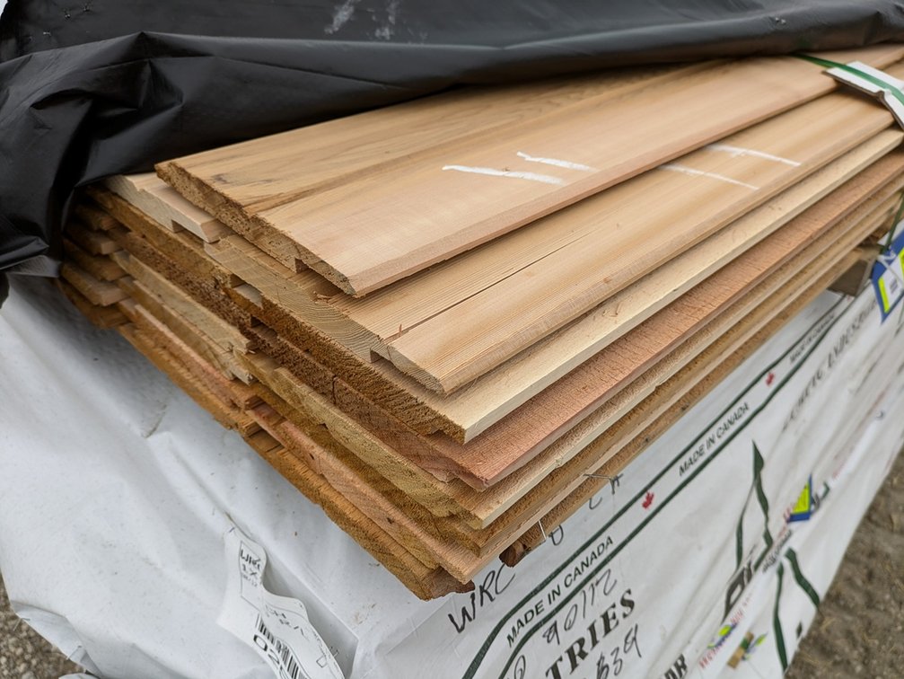Western Red Cedar 1"x8" Utility Channel Bandsawn, Kiln Dried, 500 Linear Feet, 270 Sq. Ft., Most 12' Lengths