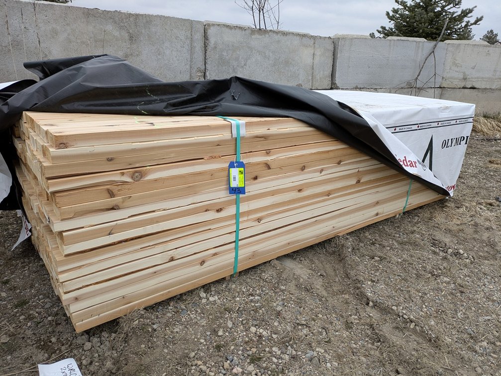 Western Red Cedar 2"x4" Utility S4S, Kiln Dried, 1664 Linear Feet, 8' Lengths