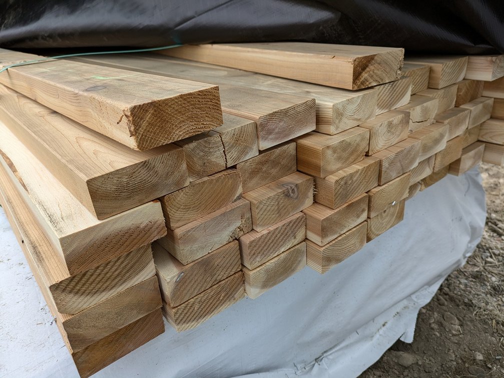Western Red Cedar 2"x4" Utility S4S, Kiln Dried, 535 Linear Feet, 8' Lengths