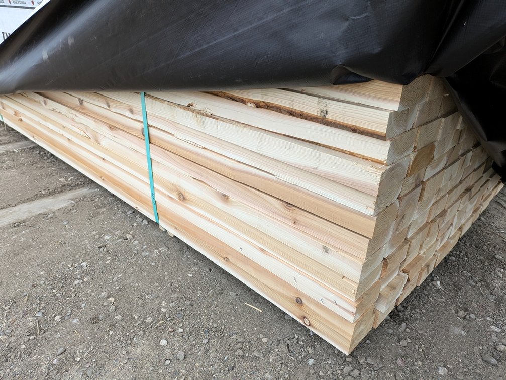 Western Red Cedar 2"x4" Utility S4S, Kiln Dried, 1663 Linear Feet, 8' Lengths