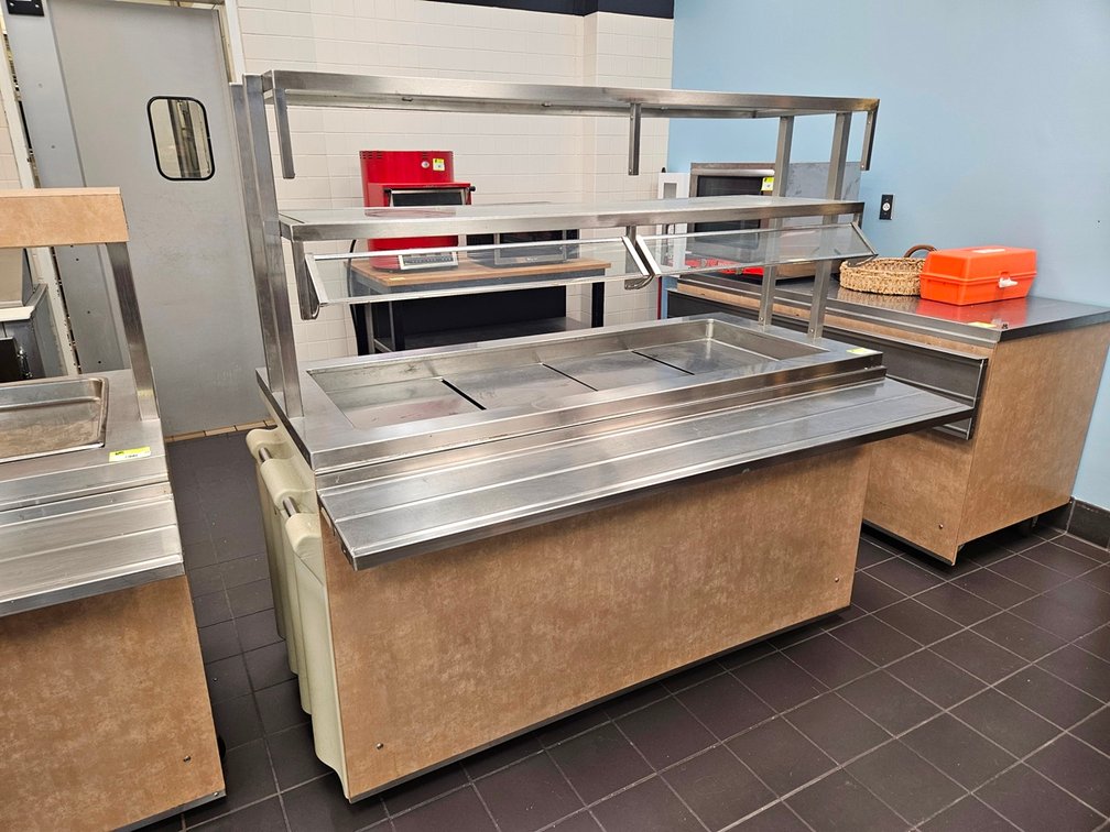 Gallery Refrigerated Buffet Cabinet on Wheels, Overshelf, Model 9640/8618, 120V, 64"x32"x63"