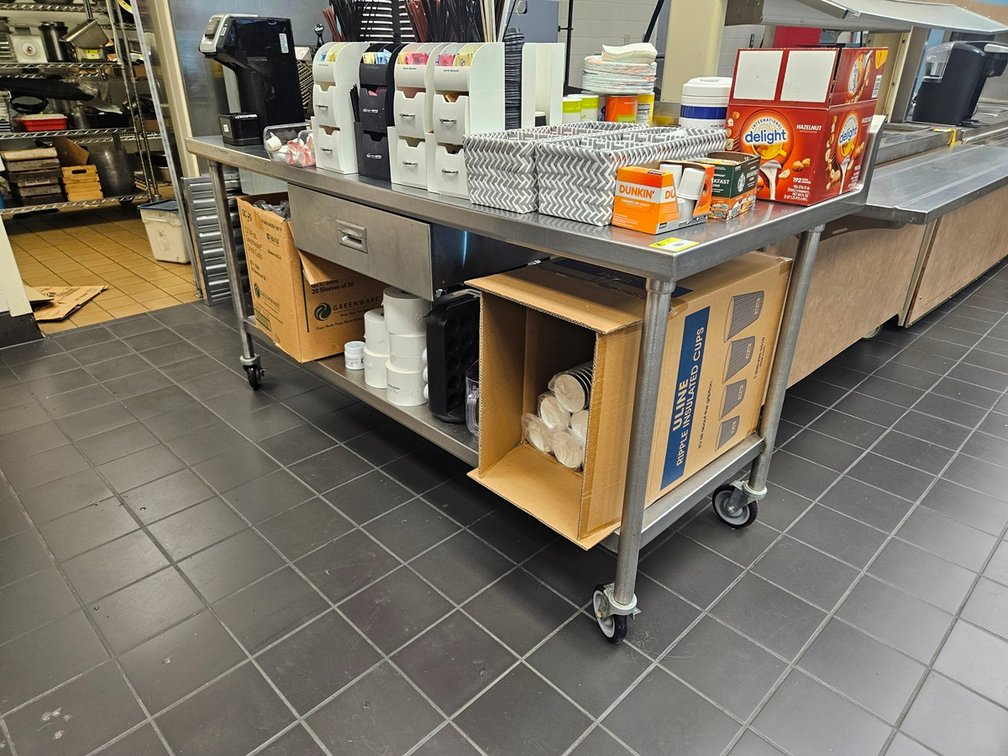 SS Table with Undershelf, Backsplash and Drawer on Wheels, 72"x30"x36"