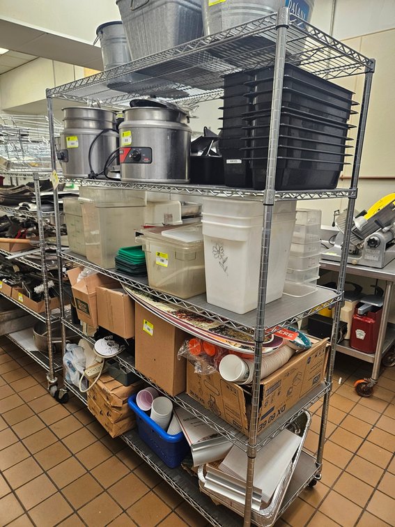 Wire 5 Tier Shelf on Wheels, 60"x24"x76"