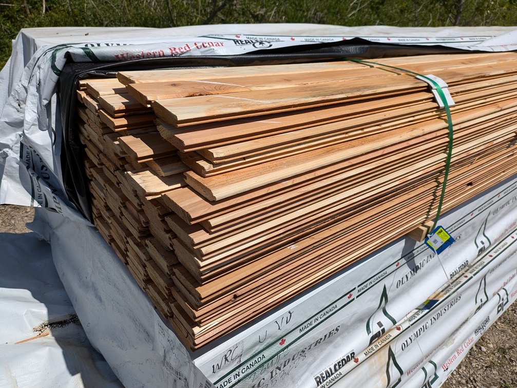 Western Red Cedar, 1x4 Utility, Kiln Dried, Tongue & Groove V-Joint, 2808 Linear Feet, 731 Sq. Ft., 12' Lengths