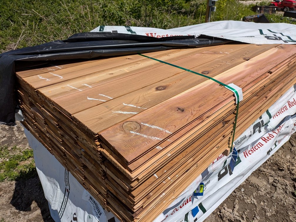 Western Red Cedar, 1x6 Utility Nickel Gap, Kiln Dried, Tongue & Groove V-Joint, 1152 Linear Feet, 492 Sq. Ft., 8' Lengths
