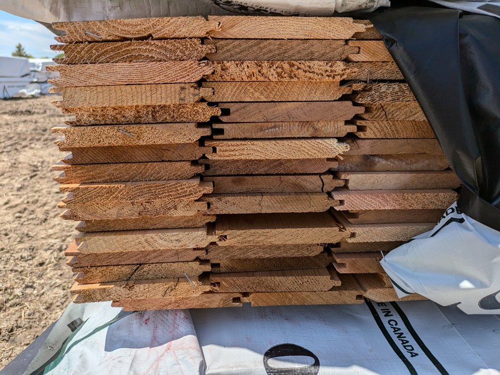 Western Red Cedar, 1x6 Utility Nickel Gap, Kiln Dried, Tongue & Groove V-Joint, 1152 Linear Feet, 492 Sq. Ft., 8' Lengths
