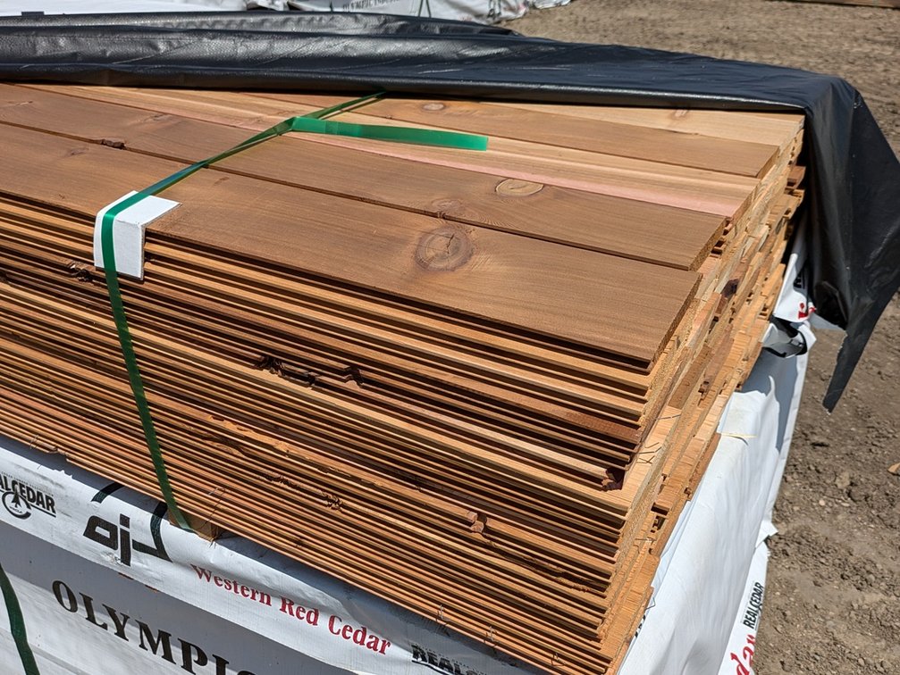 Western Red Cedar, 1x6 Utility Nickel Gap, Kiln Dried, Tongue & Groove V-Joint, 1152 Linear Feet, 492 Sq. Ft., 8' Lengths