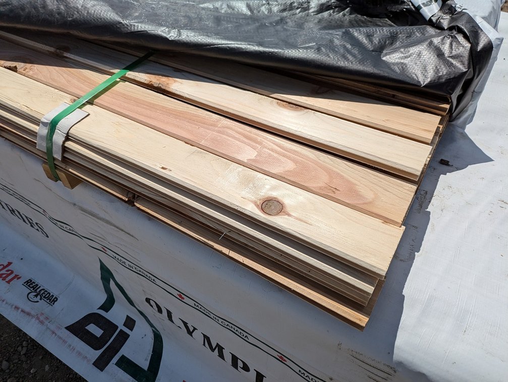 Western Red Cedar, 1x4 Utility, Kiln Dried, Tongue & Groove V-Joint, 416 Linear Feet, 108 Sq. Ft., 8' Lengths