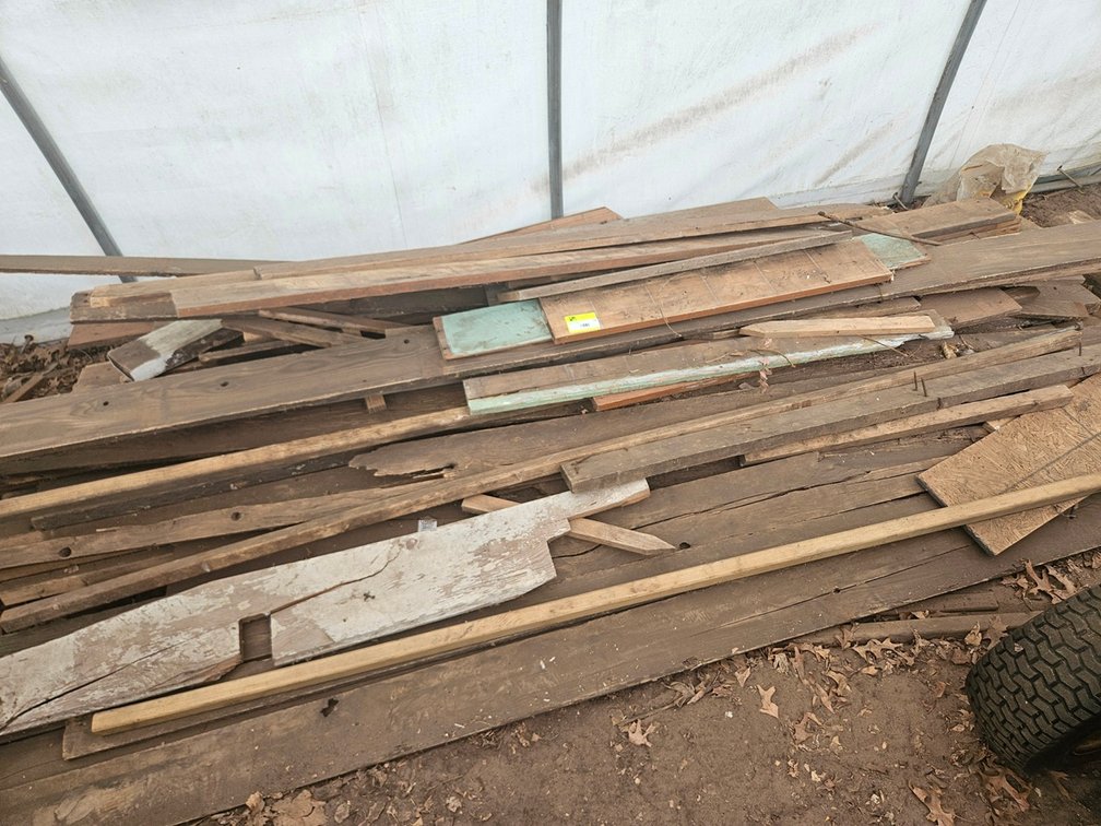 Assorted Lumber in Hoop House