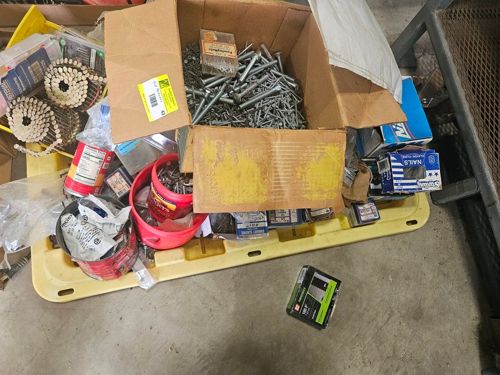 Assorted Hardware, Nails, More