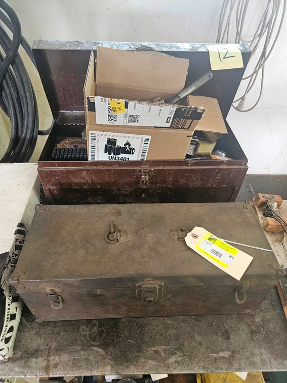 2 Assorted Tool Boxes with Contents, End Mills, More