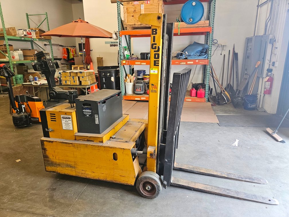 Big Joe Walk Behind Fork Lift, Model PDC-30-106, 3000 Lb. Capacity with Charger
