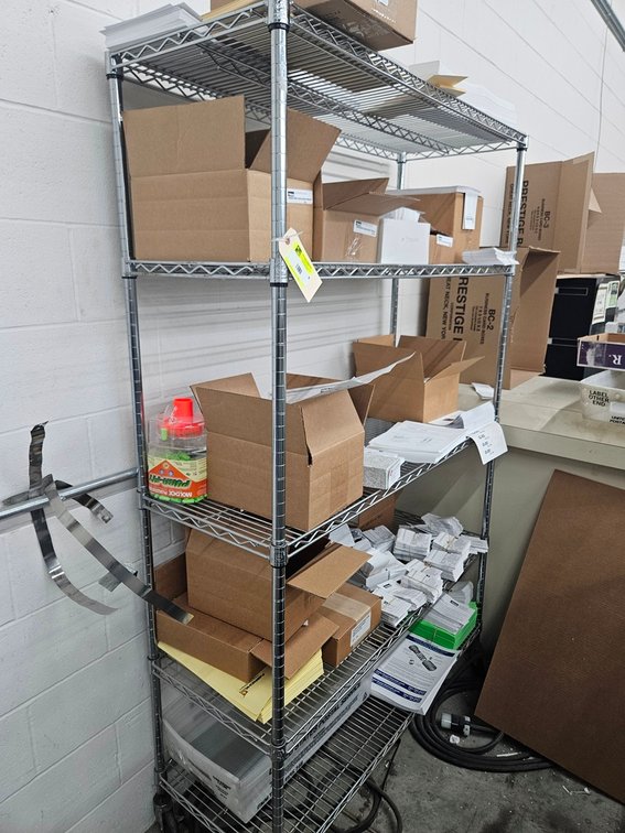 Wire 5 Tier Shelf on Wheels, 48"x18"x77"