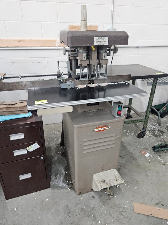 Challenger EH-3A 3 Spindle Hydraulic Paper Drill, 208V, 1 PH