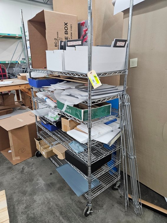 Wire 7 Tier Shelf on Wheels, 48"x18"x77"