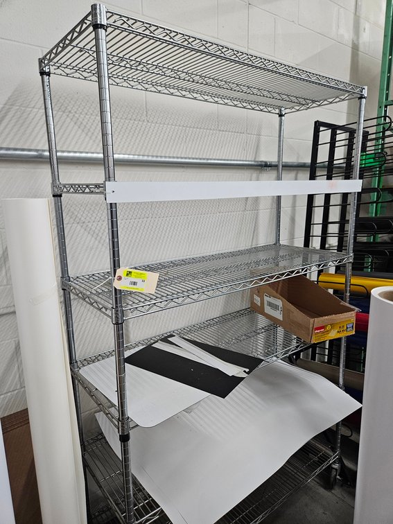Wire 6 Tier Shelf on Wheels, 48"x18"x77"