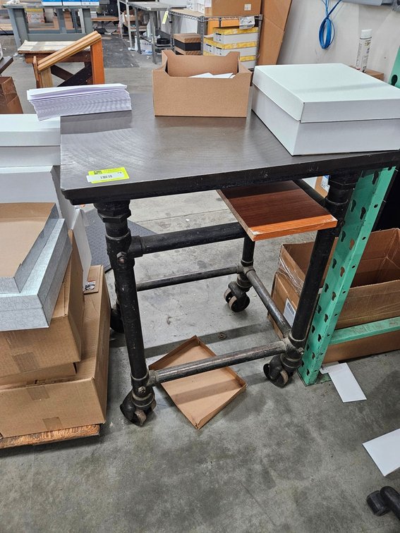 Heavy Duty Metal Shop Table on Wheels, 28"x24"x38"