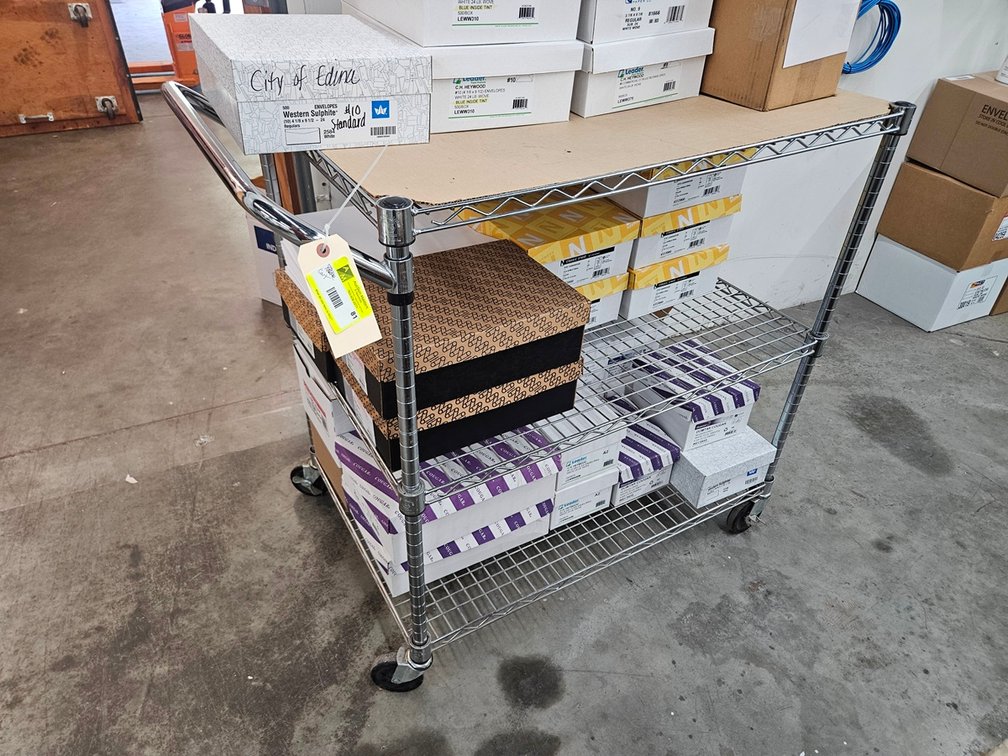 Wire 3 Tier Shelf on Wheels, 42"x24"x38"