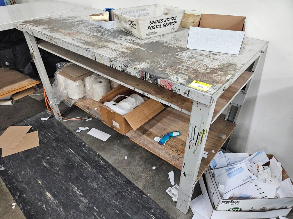 Metal Shop Table, 60"x28"x36"