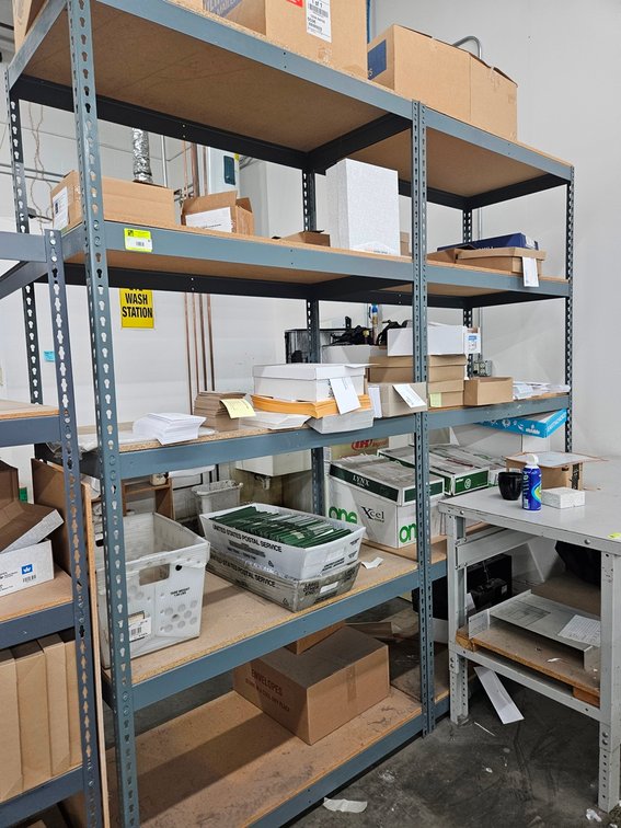2 Metal 5 Tier Shelves with Wood Decking, 48"x24"x96" Each