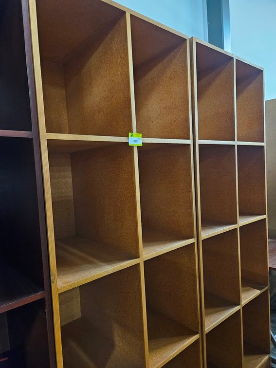 2 Wood 8 Compartment Shelves, 30"x24"x84"