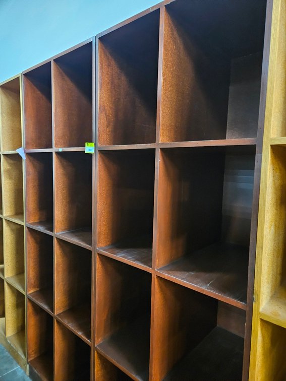 2 Wood 8 Compartment Shelves, 30"x24"x84"