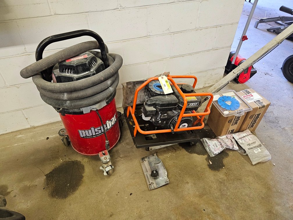 Husqvarna EX13 Soft Cut Saw, Model 150D, Subaru Engine (for Control Joints) with Vacuum, Related Accessories
