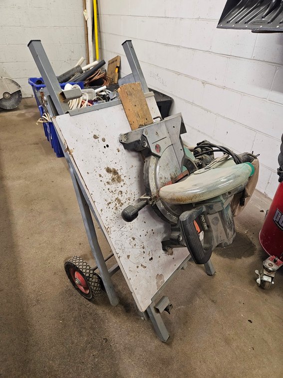Pro-Tech 10" Compound Miter Saw, Model 7305 with Stand on Wheels
