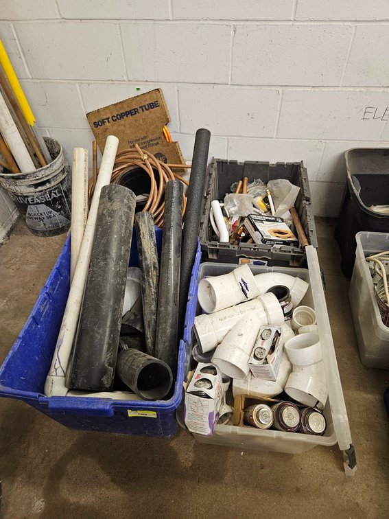 Assorted Plumbing Supplies, Copper Tubing, More