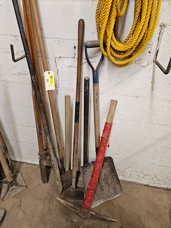 Assorted, Shovels, Post Hole Digger, More