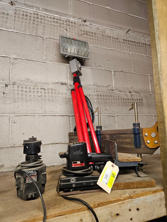 Craftsman Sander, Drill Bit Sharpener, Miter Saw, Work Light