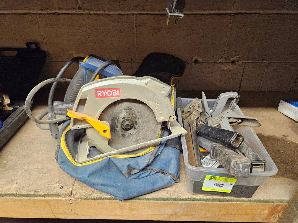 Ryobi 7.25" Circular Saw, Assorted Staplers