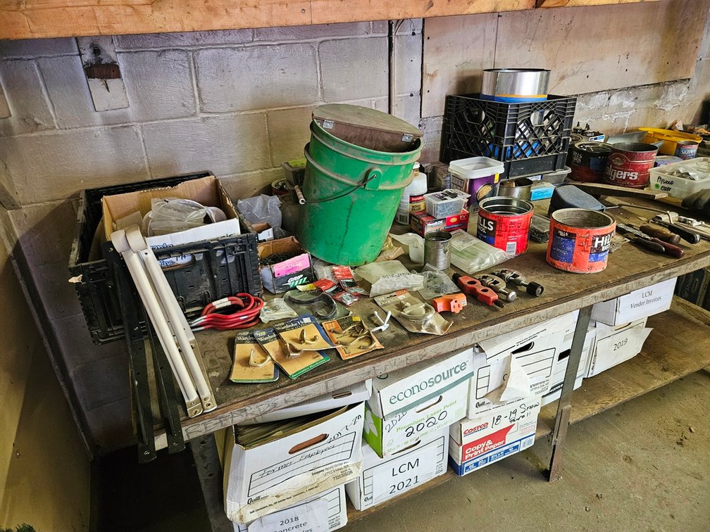 Assorted Hardware, Tools, Shop Supplies