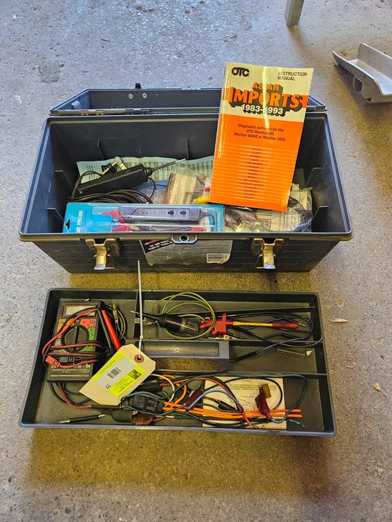 Tool Box with Assorted Electrical Testing Tools