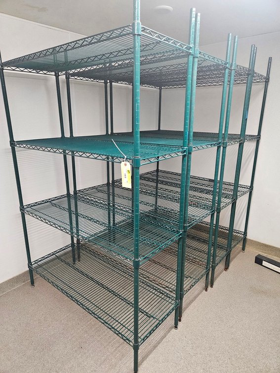 4 Assorted Wire 4 Tier Shelves, 3 - 48"x18"x75" and 1 - 48"x14"x75"
