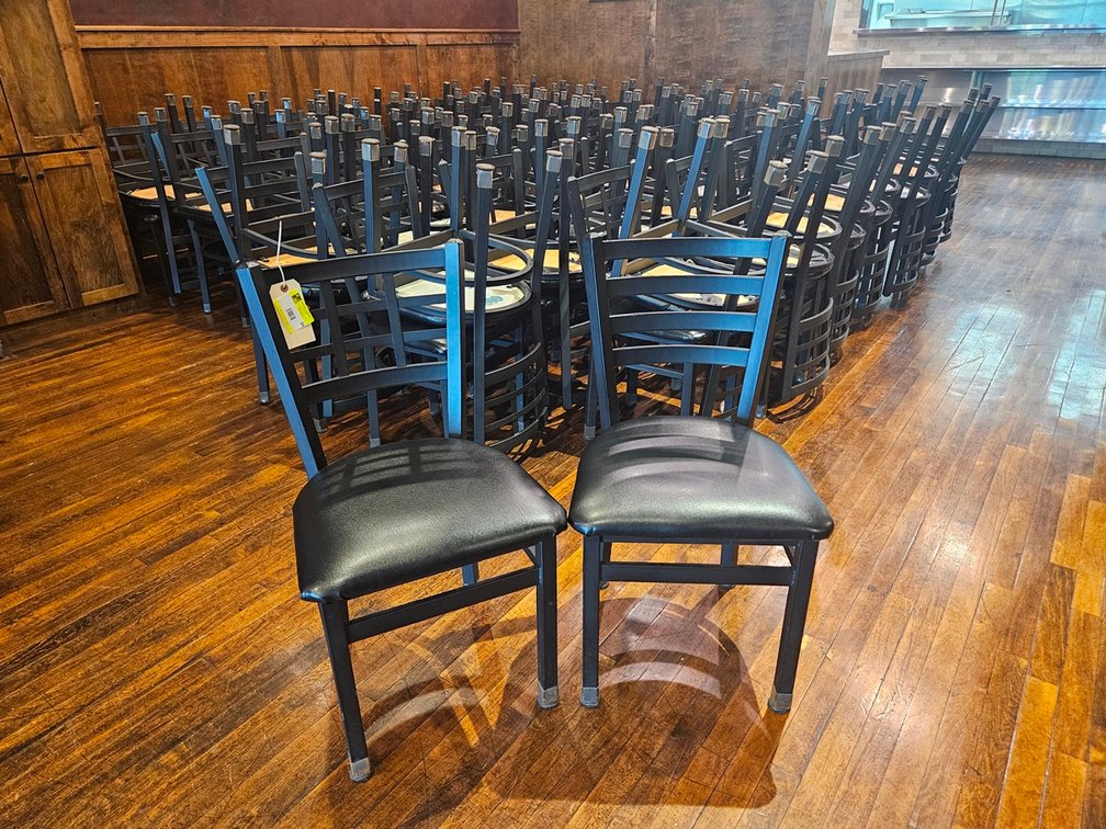 90 Metal Frame Padded Seat Dining Chairs (2 different style backs)