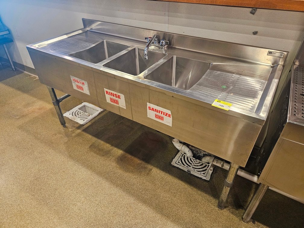 SS Underbar 60" 3-Compartment Sink