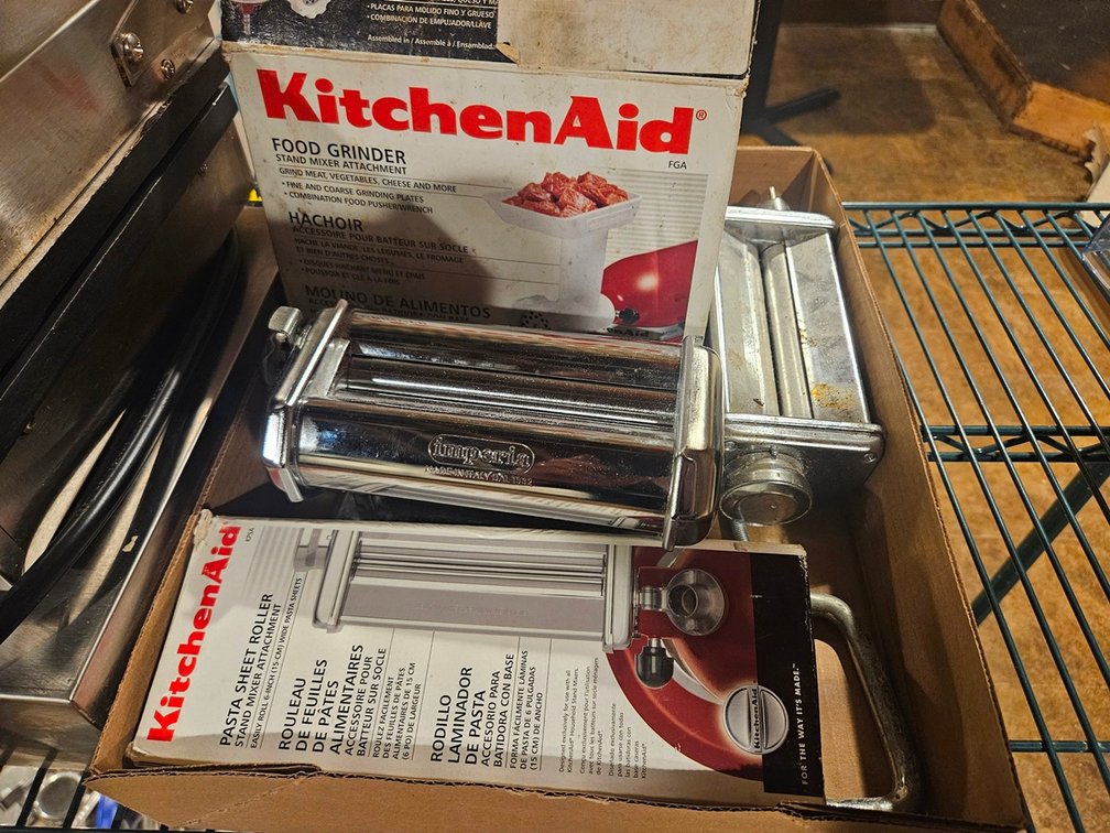 Kitchen Aid Food Grinder and Pasta Roller Attachments, Imperia Roller