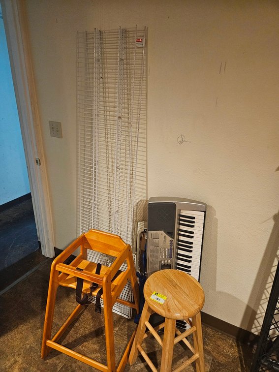 Assorted, High Chair, Stool, Casio Keyboard, More