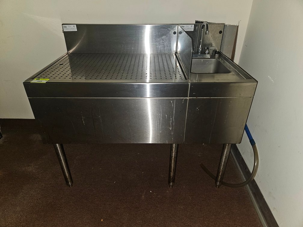 2 Sections SS Underbar, 30" Drain Board, 12" Hand Sink