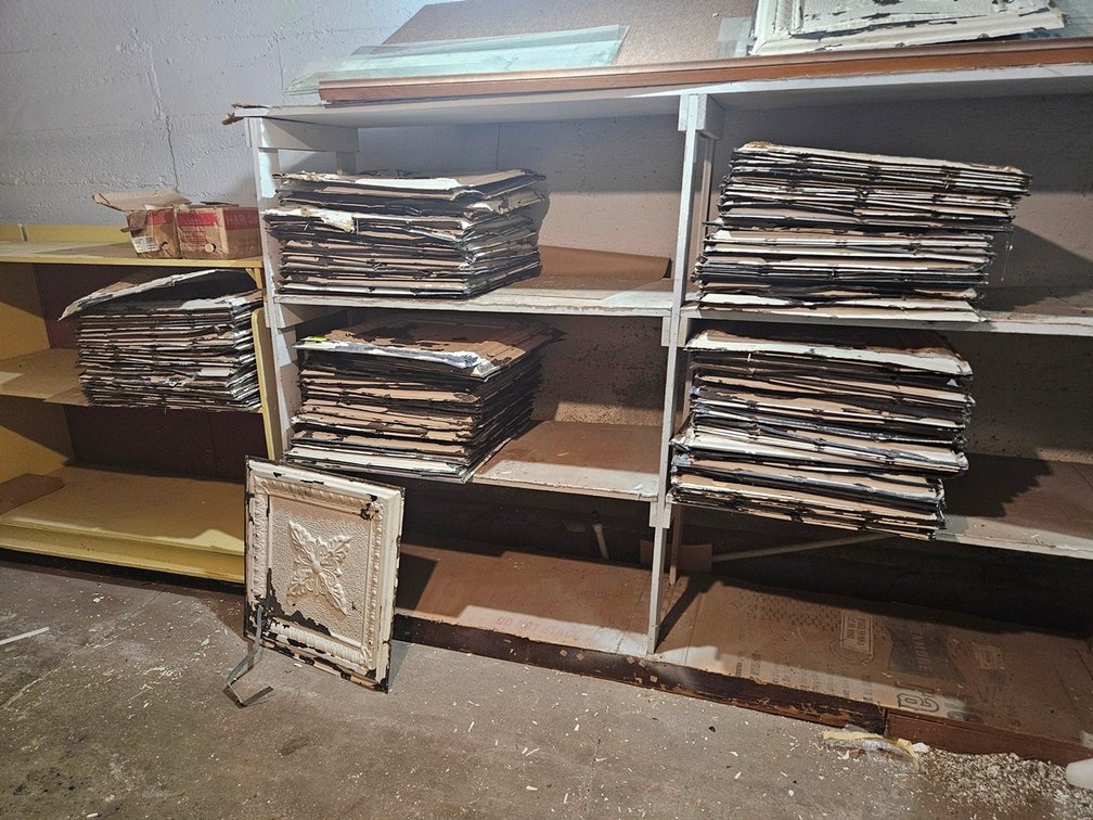 Vintage Metal Ceiling Panels, Approx. 110 - 24"x24" and Approx. 48 - 48"x19"