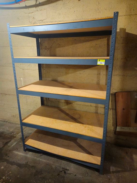 Metal Shelf with Wood Decking 48"x24"x72", Metal Shelf 36"x16"x72"