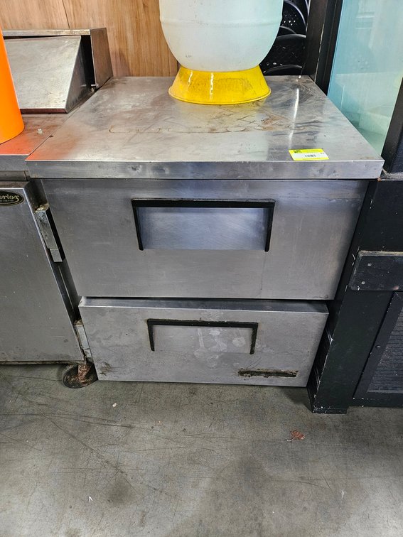 SS 2 Drawer Undercounter Refrigerator on Wheels, 28"x30"x36"