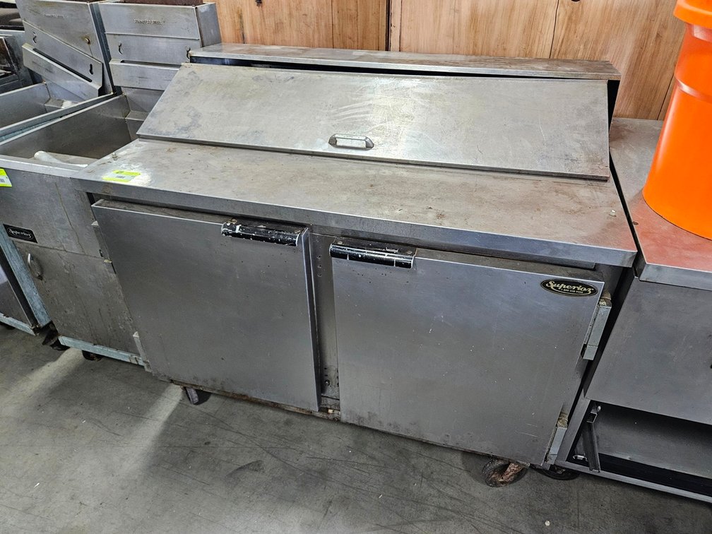 Superior 48" Refrigerated Prep Table on Wheels, Model SP48-12, 115V