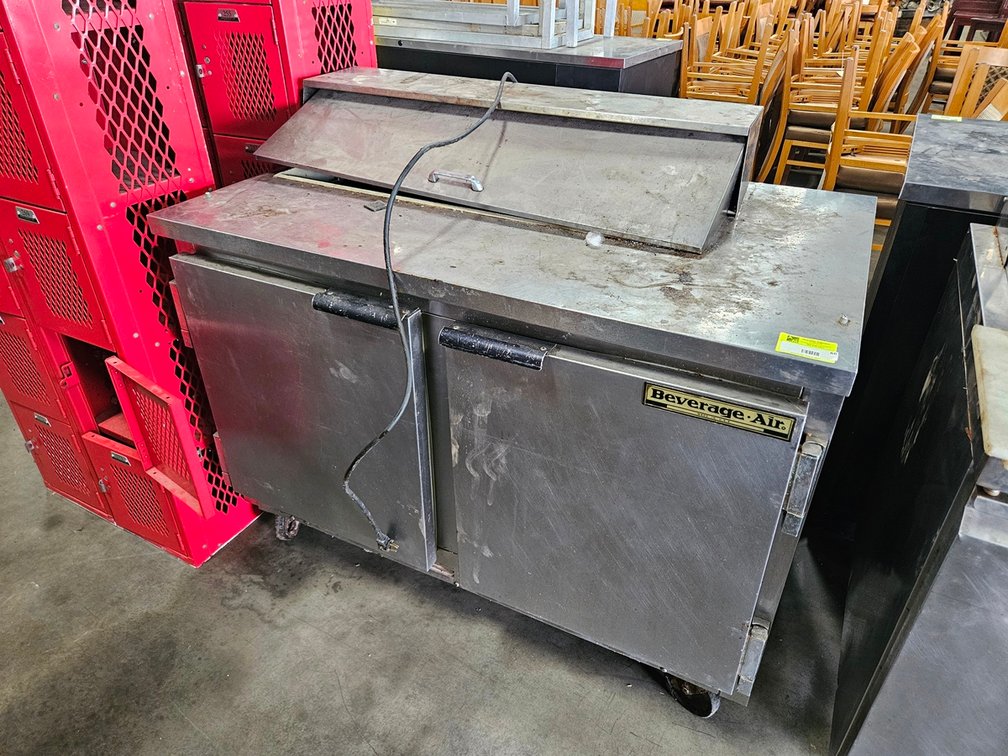 Beverage Air 48" Refrigerated Prep Table on Wheels, Model SP48-10, 115V