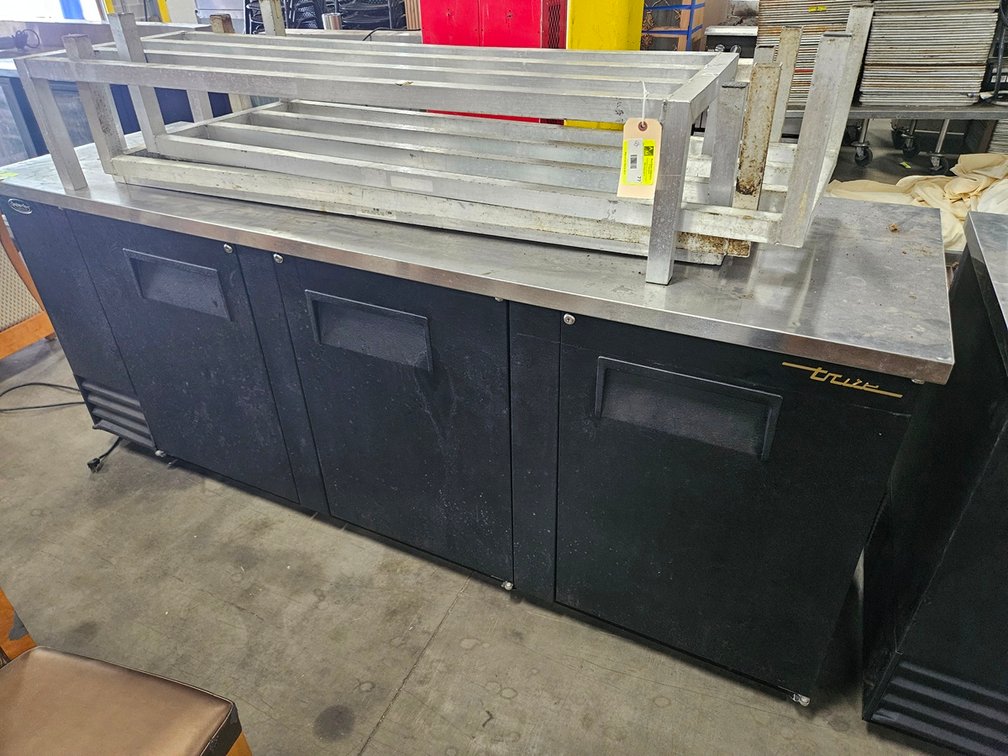 True Backbar Refrigerator with SS Top, Model TBB-4, 115V, 90"x28"x36"